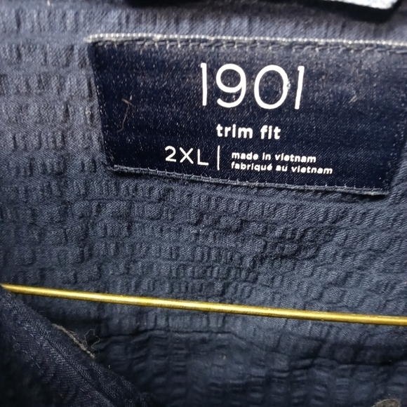 1901 men's trim fit long sleeve button front cotto - Picture 4 of 7